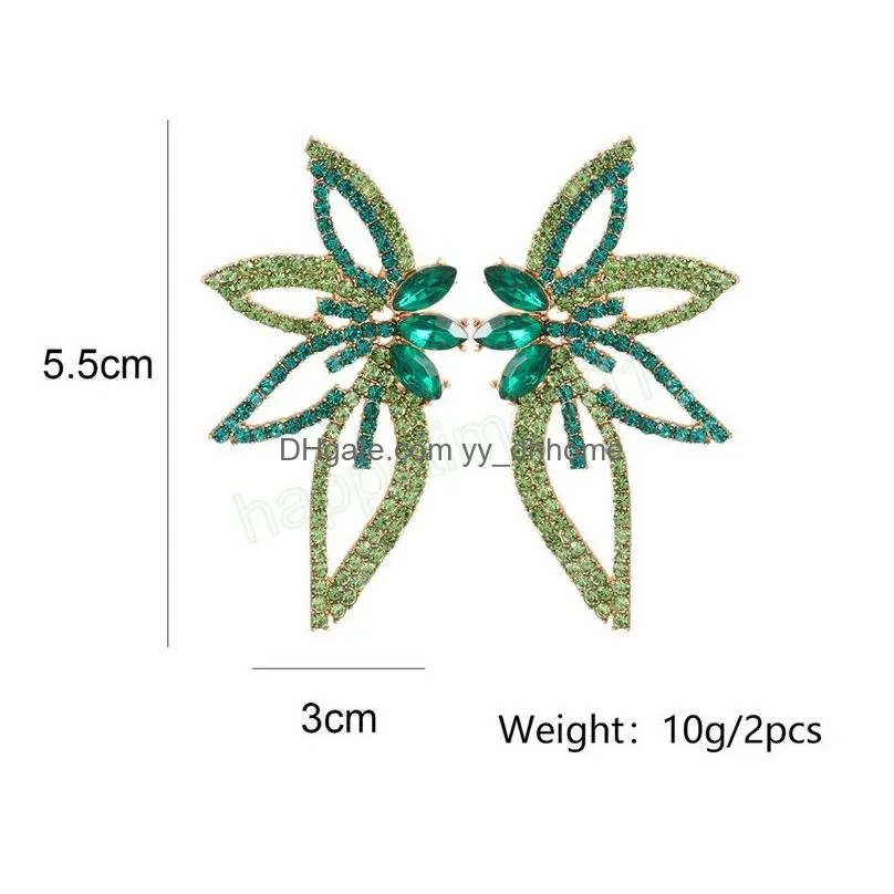 cute colorful rhinestone bird dangle earrings for women sparkling crystal drop earrings party jewelry xmas gift