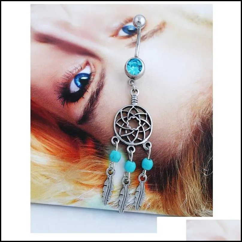 navel button rings dream catcher belly navel button ring mix colors 2129 e3