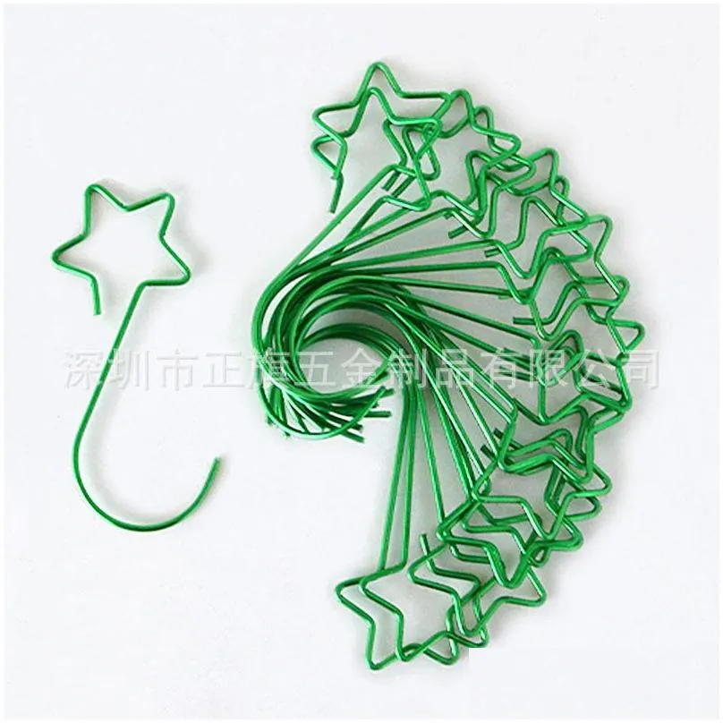 50mm hook star shape 20 pcs one bag gold silver plated hooks green red four colors party supplies decorate home 3 45zq m2