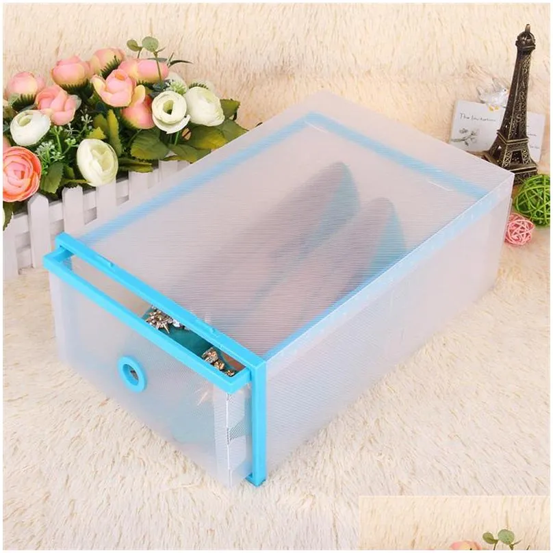 translucent shoebox men women candy color storage box double decker frame drawer type container new pattern dustproof 5 1jd xy