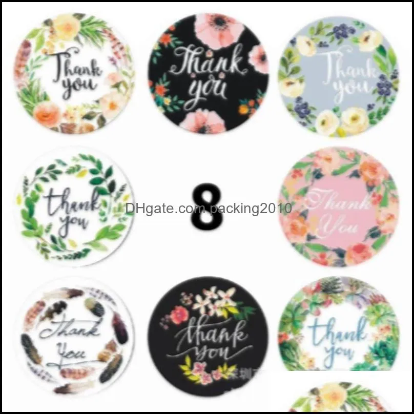 mini round flower sticker thank you stickers baking label self adhesive decorate business gifts 500pcs 2 3jr d2