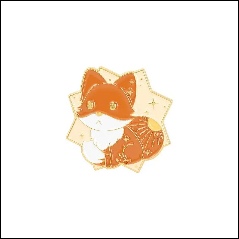 dog rabbit gold fish enamel brooches pin women dress coat shirt demin metal funny badges gift 6163 q2