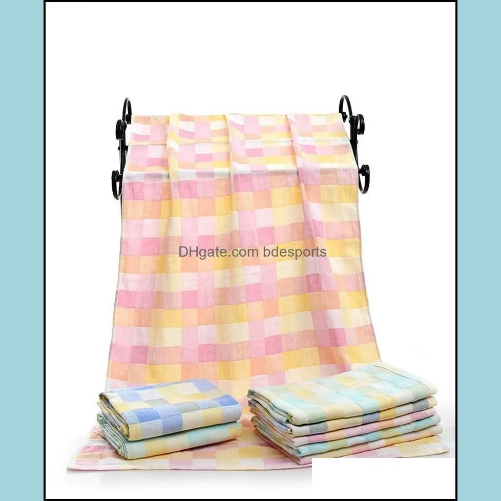 formaldehyde towel infant child embrace gauze bath towel double deck color grid baby blanket absorbing water breathing11 3rf a1