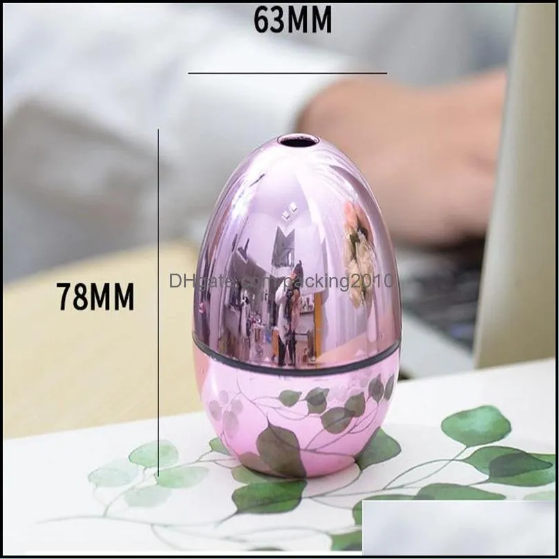 mini humidifier  oils diffusers eggs plated gold ultrasonic lovely woman man desktop accesories small humidifiers new 19 02jj