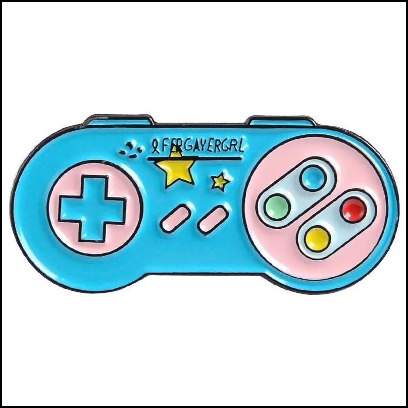 enamel brooches pin cartoon pink gamepad badge jackets bag brooch pins jewelry 1477 e3