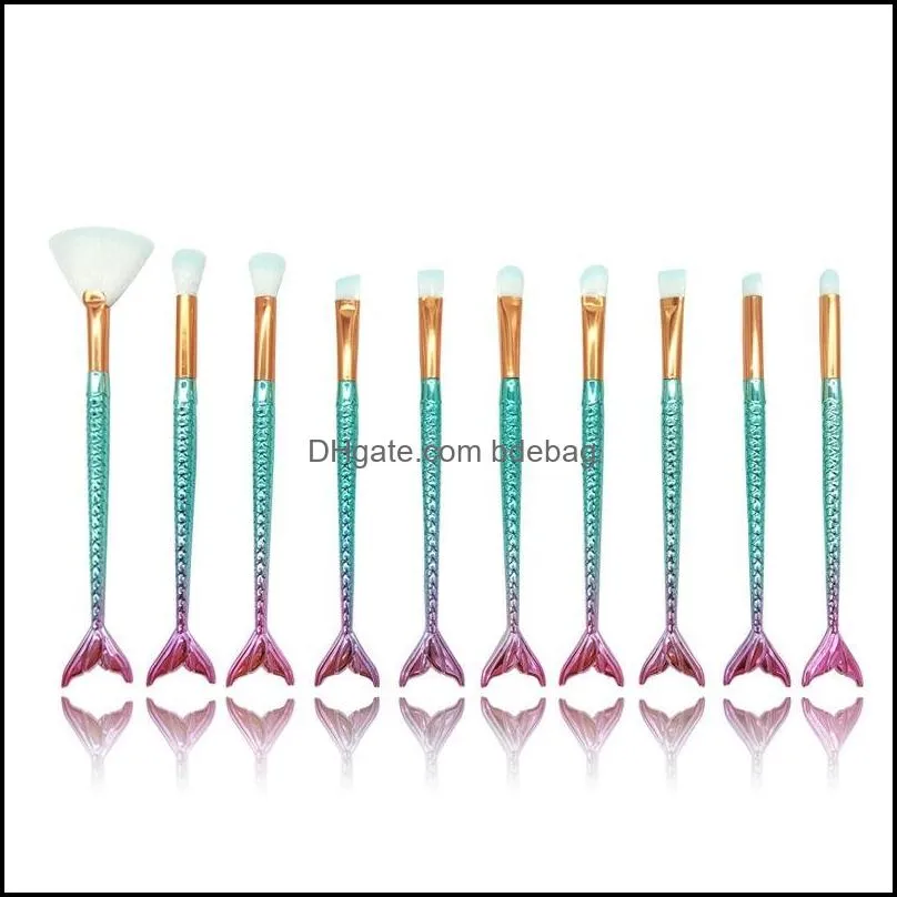 blush tools cosmetic tool fashion mermaid shape blending powder eyeshadow contour soft hair makeup brushes design 14 5dx zz