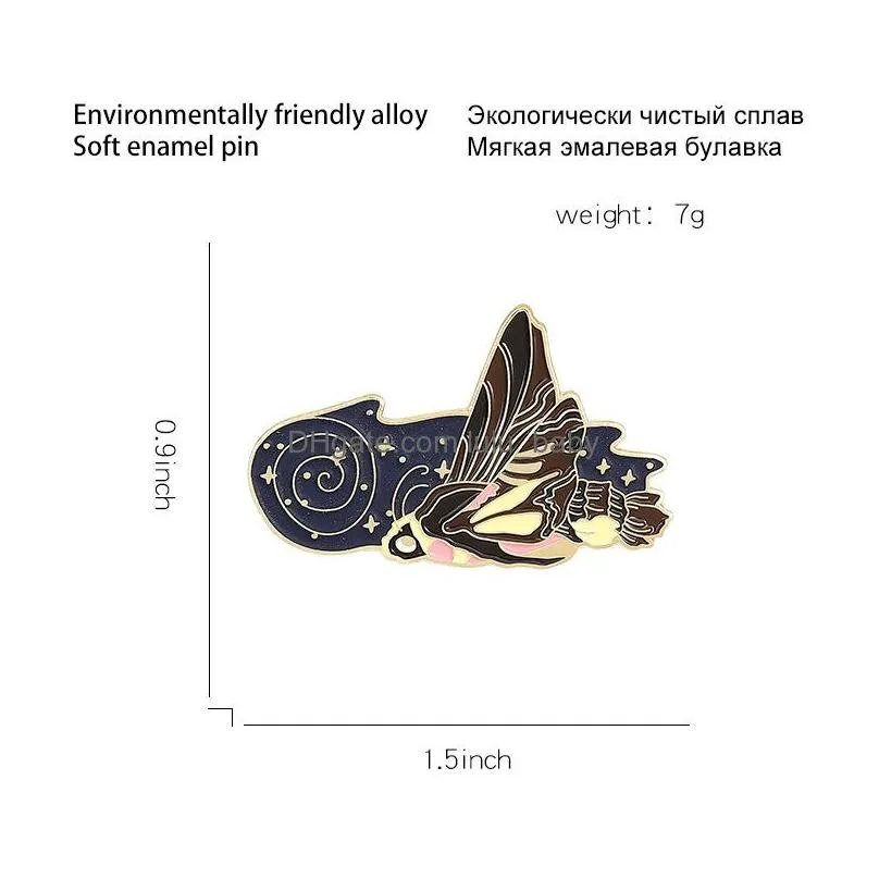 cute creative firefly brooches for women cartoon flower ins enamel paint lapel pins funny luminous badges denim shirt gift bag accessories collar pin