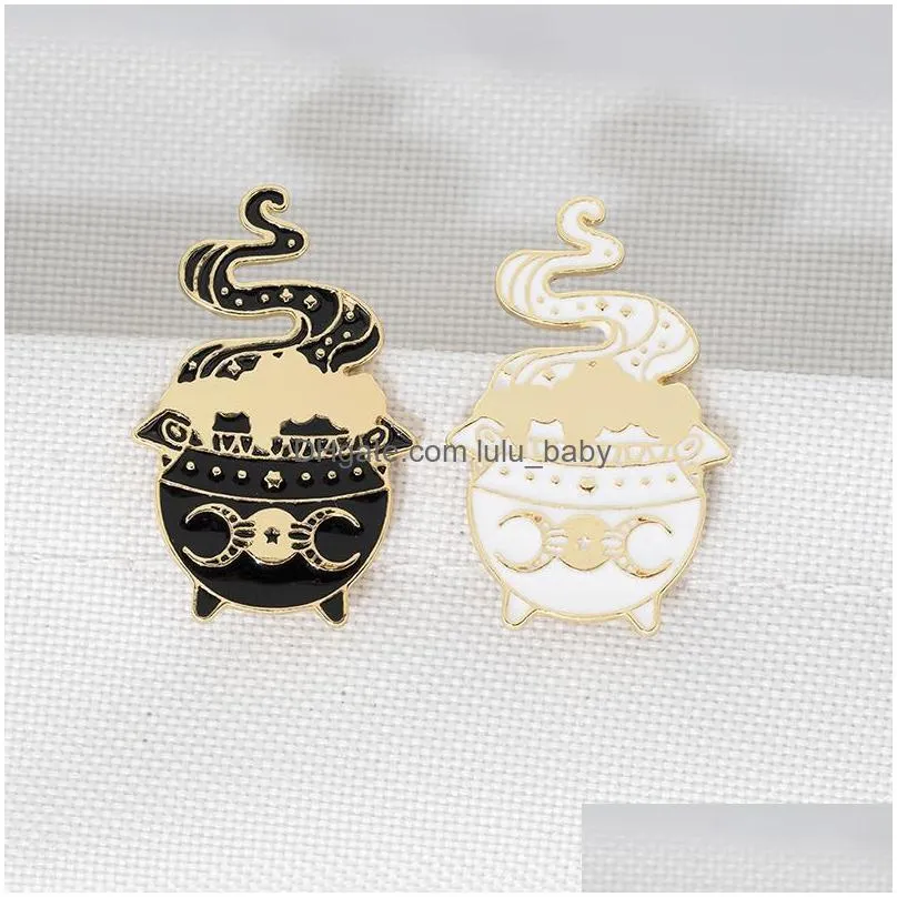 gold plated cartoon magic furnace brooch pins enamel metal brooches for girls gift jewelry badges bag clothes accessories shirt pin