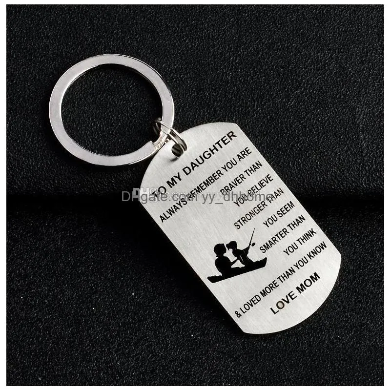 dad mom to my son to my daughter key rings personalized custom military dog tags pendant gift never forget that i love you