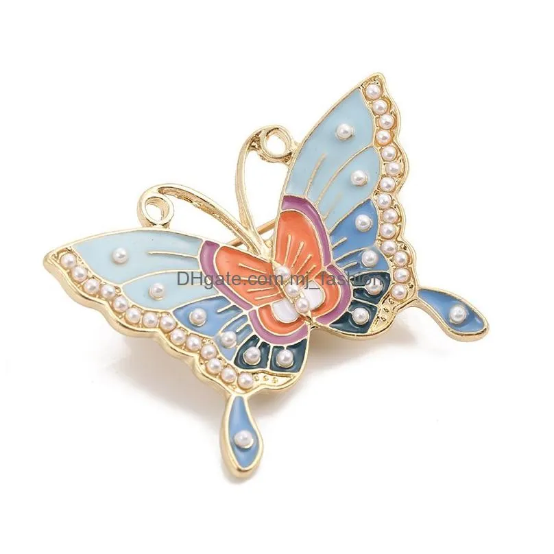 large size imitation butterfly brooches for women 15 pcs set alloy crystal diamond highgrade handmade pin vintage fashion goldplated badge clothing