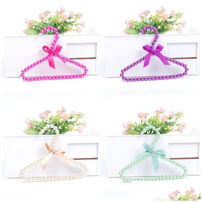 dog cat clothes racks stainless steel manual artificial pearls decoration coat hangers space holders pet supplies 3 8ca f2