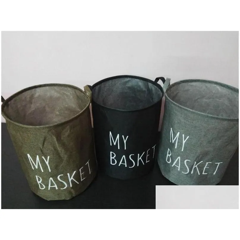 linen type cloth buckets dirty clothes arrangement barrel fabric art laundry storage basket home fold 40x50cm 8 5yl n2