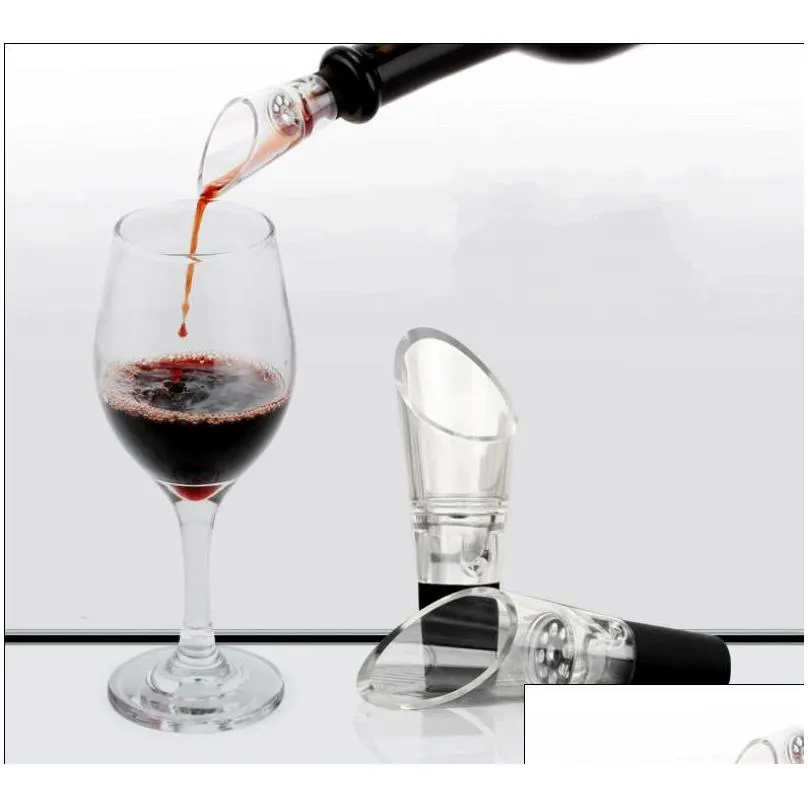 silicone aerators decanting aerating filter aerator wine pourers bar tools stainless steel strainer plastic spout decanter 1 4jy b