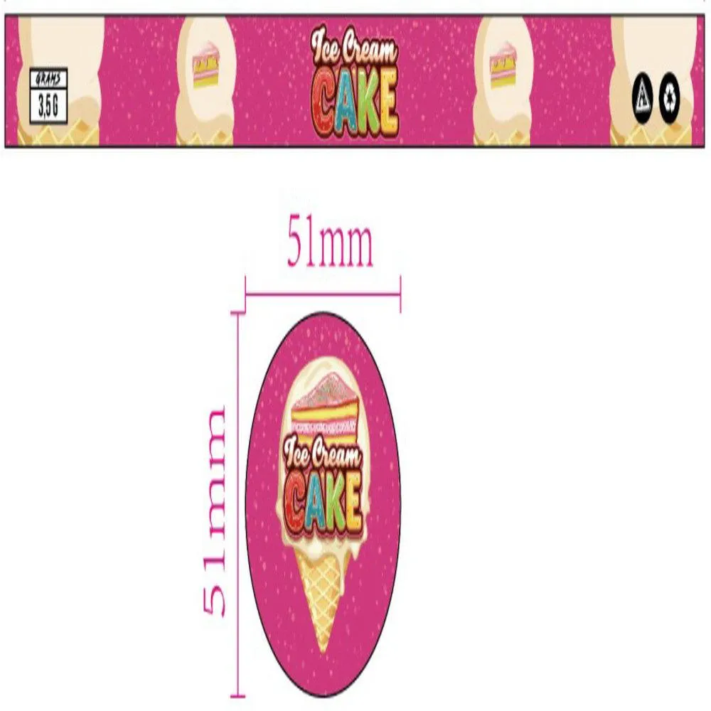 100ml 3.5g selfseal cali tin can ring lid and labels ice cream cake side pressitin stickers