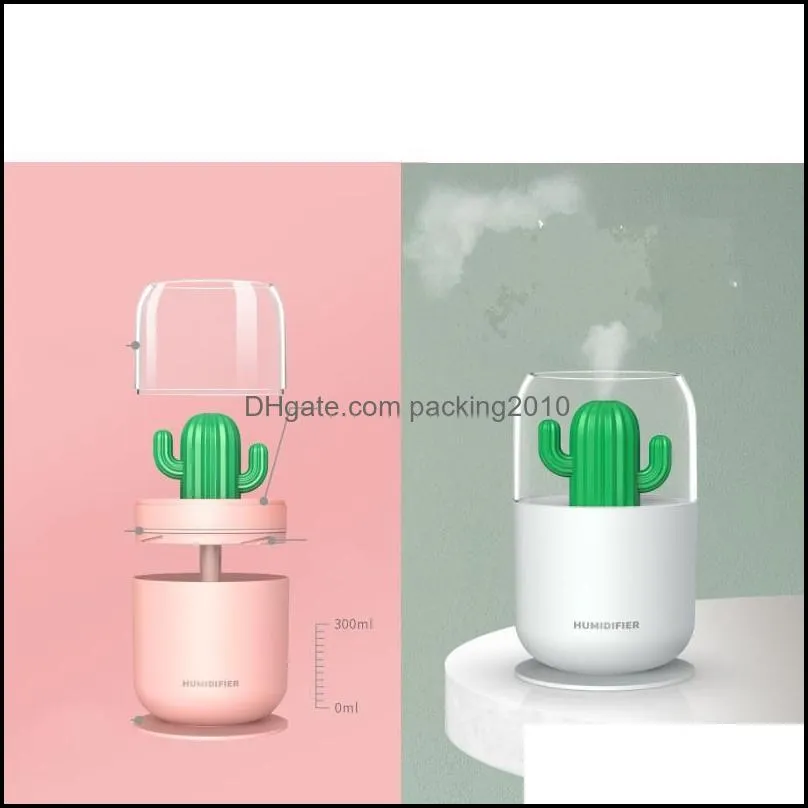 cartoon humidifiers mini  cactus moisture keeping oils diffusers woman man water supply instrument 25mh k2