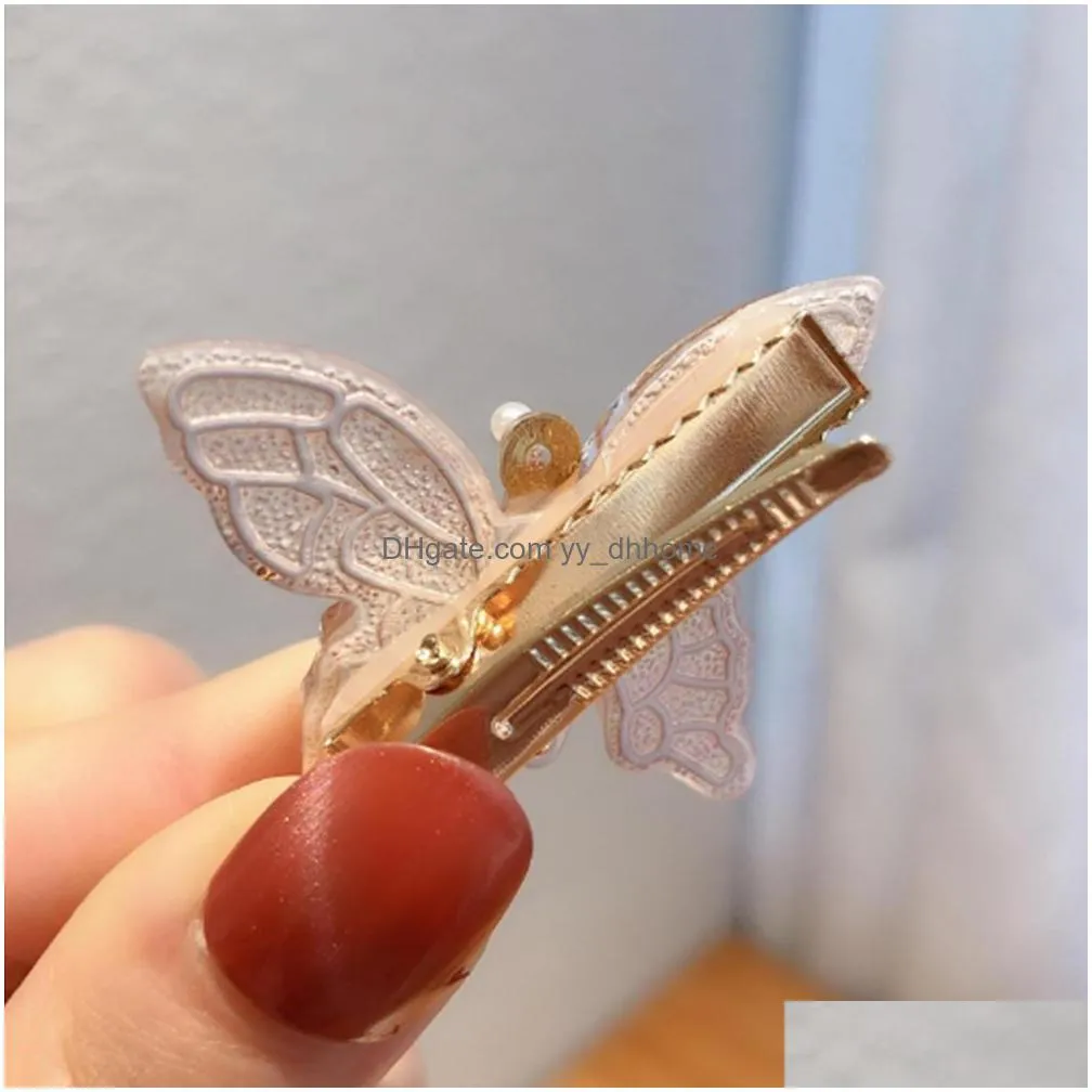 butterfly hair clips girls fashion colorful gradient women girls hairpins vintage gold silver haarspeldjes voor meisjes