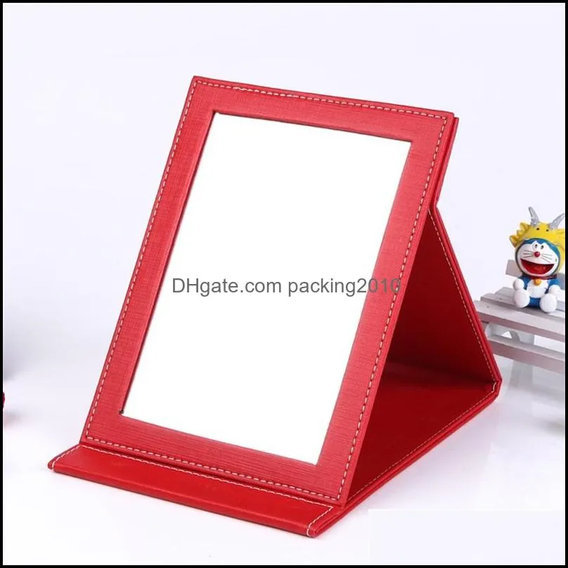 pu folding mirrors small size candy color cosmetic mirror red black purple multi colors cosmetics accessories new arrival 8hl l1