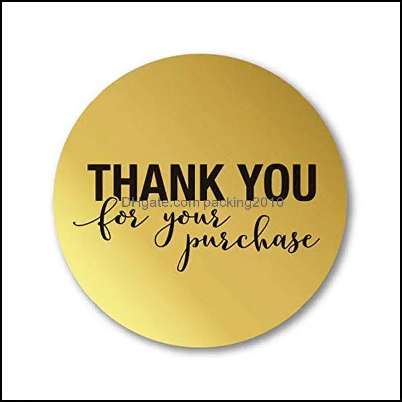 new pattern thank you stickers sticker roll gilding paster handmade circular thin envelope seal stationery decorate opp 6zq d2