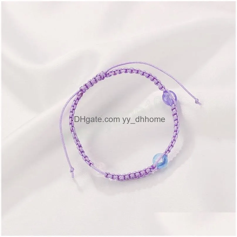 bohemian woven rope bracelets for women men adjustable lucky crystal rope knot bracelet jewelry gift wholesale