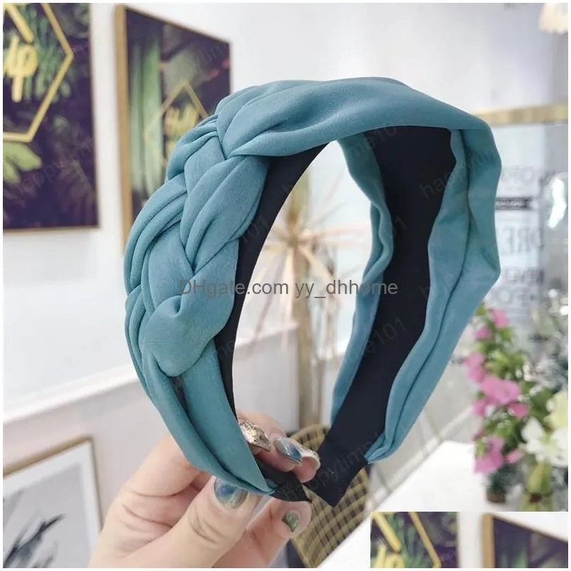 braid fabric headband cross knot hairband turban adult hair accessories