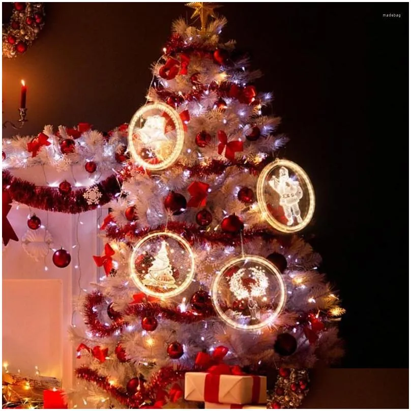 christmas decorations decoration lamp battery operated cartoon print window decor holiday light wear-resistant for wall