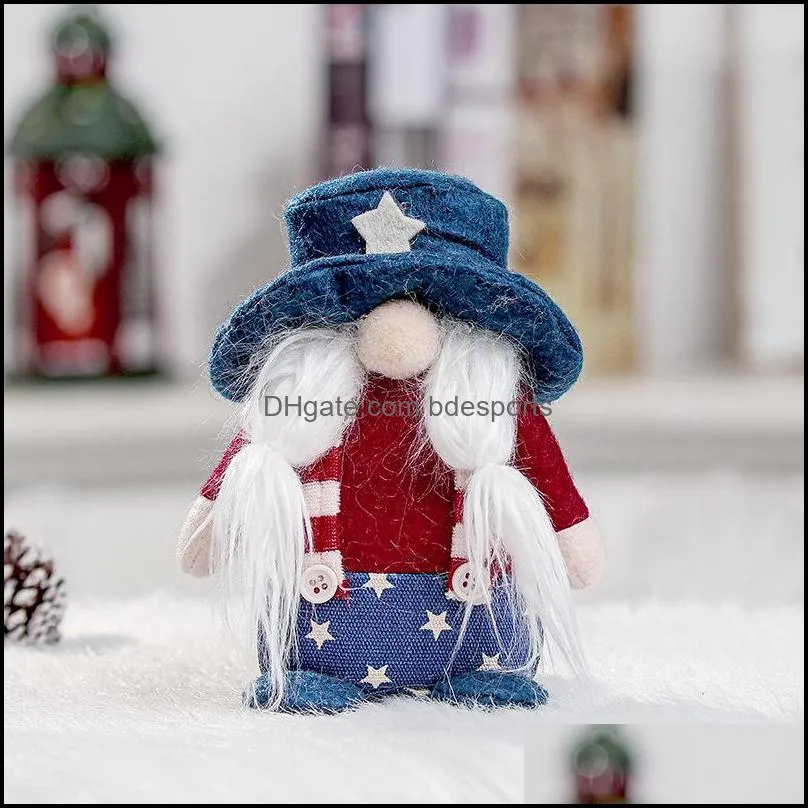 us national day decorations doll cute christmas party faceless gnomes plush stuffed toys cap window ornaments 8gl q2