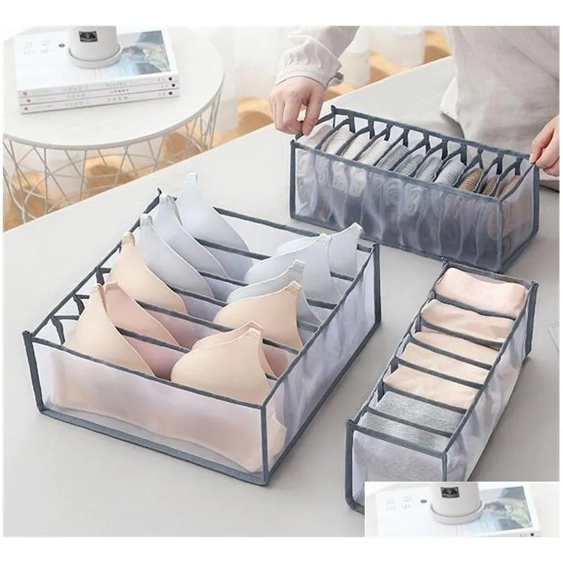 drawer type bras packing boxs home supplies adult children underwear underpants socks black grey storage box 6 5ly3 j2