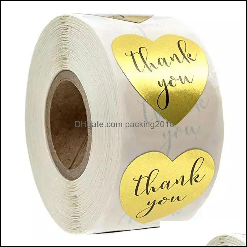 new pattern thank you stickers glossy gold paper sticker handmade craft paster for supporting my small business 2 99jr d2