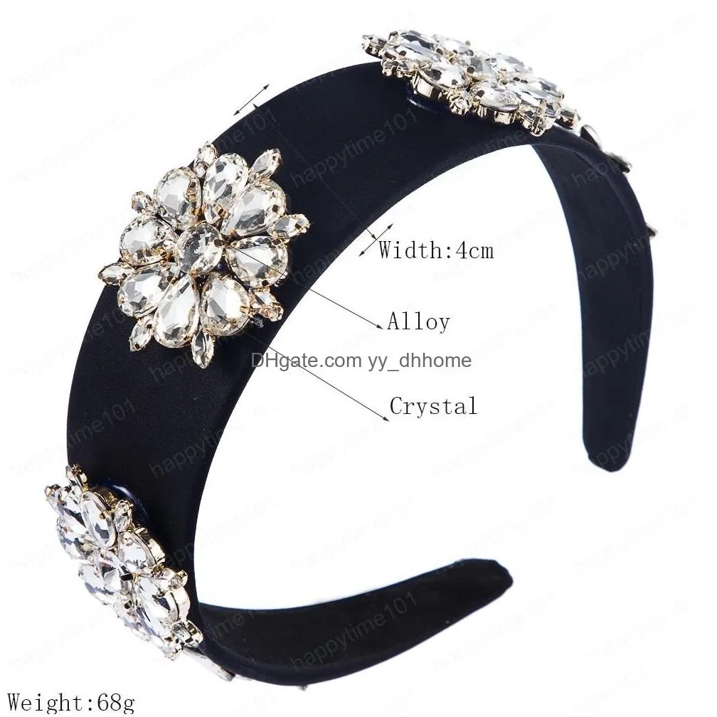  arrivals luxury flower crystal headbands for woman high class super shiny crystal bezel bridal wedding party headbands