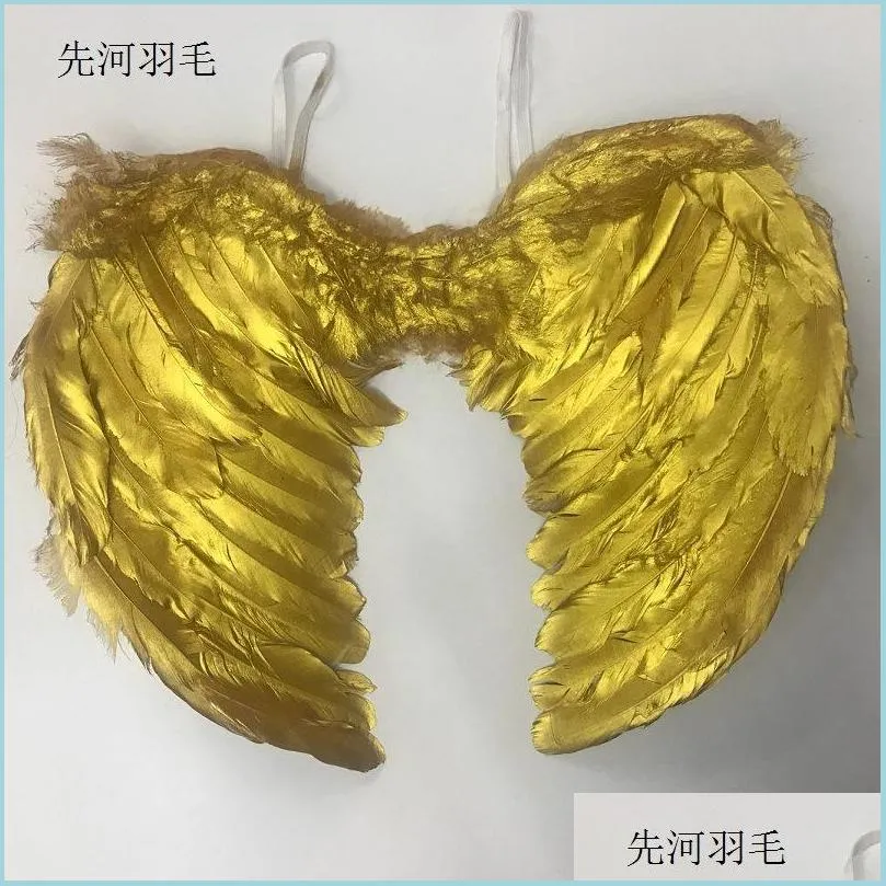 angel feather wing children trumpet wings festival performance prop decorative pendant suitable for stage color gold silver 10xh k1