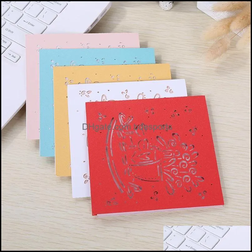 hollow invitation card double sided greeting cards creative pearl paper wedding decorate supplies more color sales 0 55ypc1