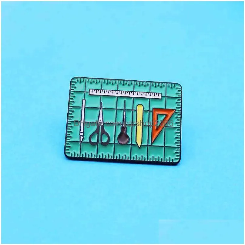 cartoon green tool box brooch for girls enamel pin wholesale trend personality metal badge jewelry small fashion accessories