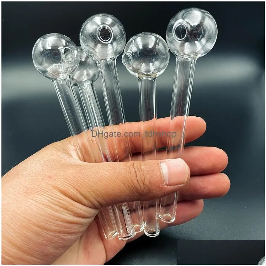 lzc 12cm 10cm glass oil burner pipe other smoking accessories spoon pyrex hand pipes for smoking accessories tobacco tool sw15