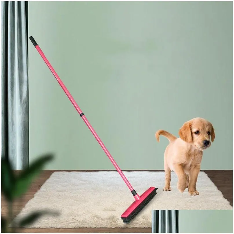 for home handhold rubber pet broom metal iron rod besom easy to clean squeegee factory direct sale 20qy bb
