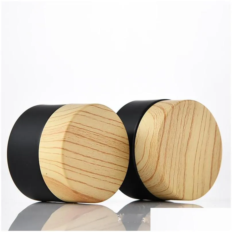 wood grain lid glass jars shim 5g 10g 15g 20g 30g 50g empty cosmetic containers cans frosting black storage bottles 2 2gj g2