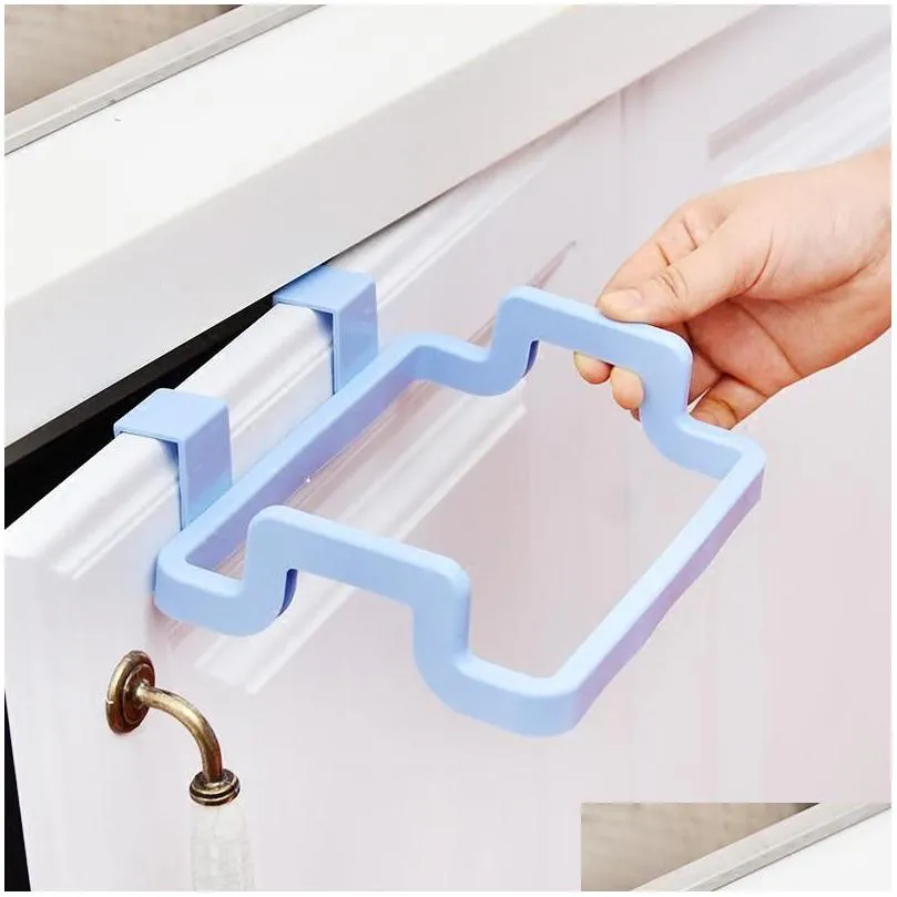 practical hanging racks multi function plastic storage hooks for home kitchen cupboard garbage bags shelf high quality 1 29zh b