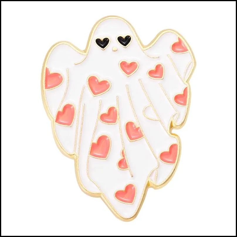 ghost enamel pins brooches flower punk halloween funny cute metal badges custom lapel women kids gifts gothic jewelry 2117 e3