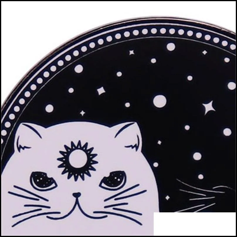 cute cats ename pins celestial yin yang black white cat brooch animal badge pin jewelry 604 h1