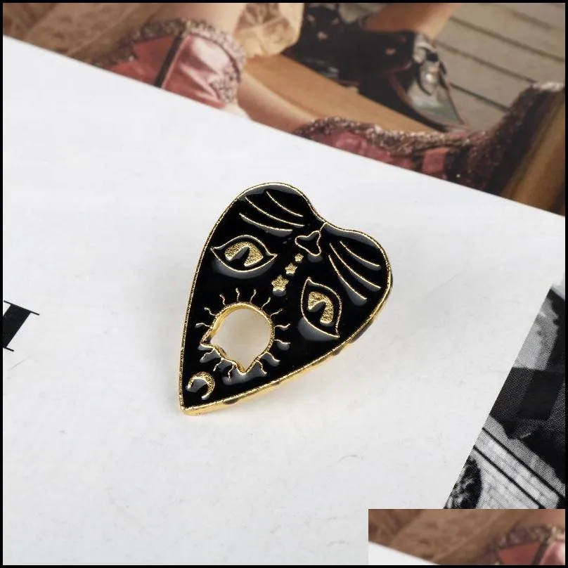 brooches witchcat black cat paw star moon eye witch craft magic course enamel brooch pins gold silver brooch badge denim coat jewelry gifts 1459