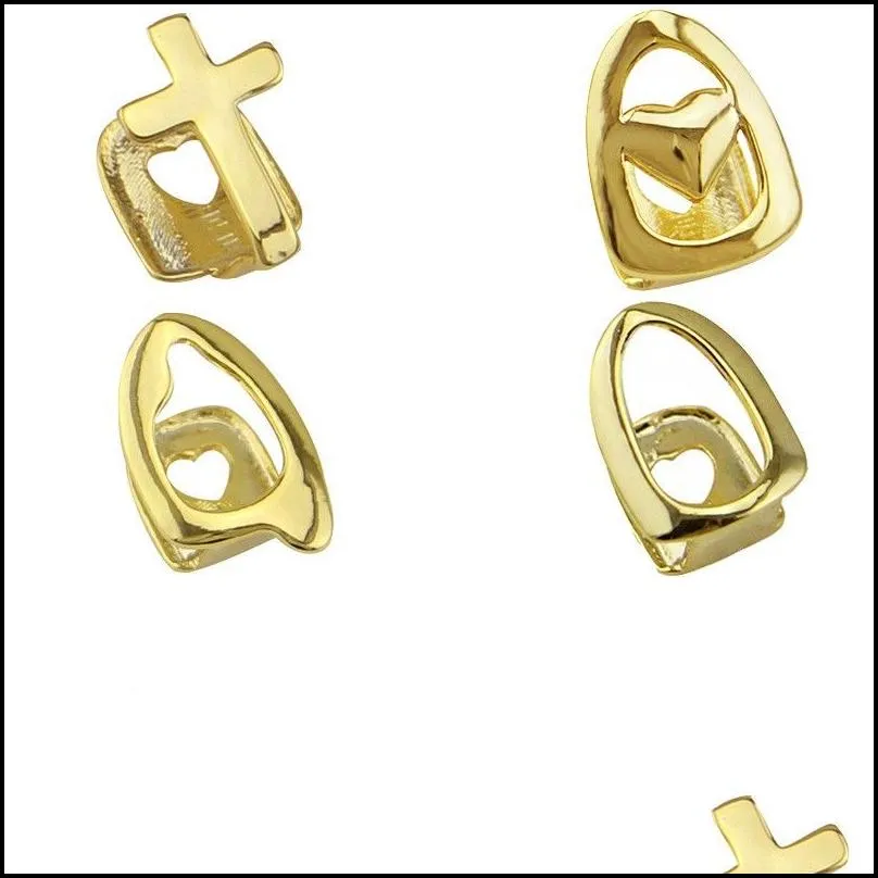 hollowed heart cross shaped braces plated gold silver single braces fashion jewelry for women man hip hop gifts 1557 d3