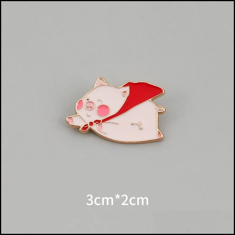 custom animal enamel pins cute flying pig brooches with wings lapel cartoon jewelry gift for kid friend 6200 q2