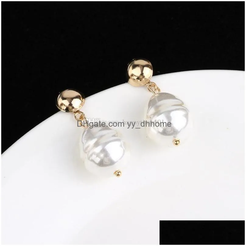  bohemian mix designs gold plated geometric drop earrings for women vintage irregular imitation pearl dangle earring wedding party