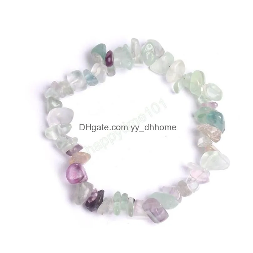 irregular natural crystals chakras stone bracelet beads chips jewelry bracelets clear crystals bracelets bangles for women