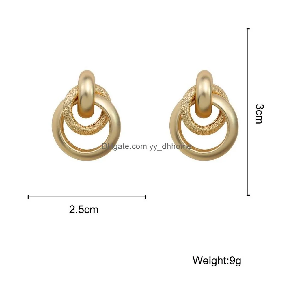 vinatge minimalist gold color knot drop earrings for women classic twisted stud earrings punk knot wedding jewelry gift