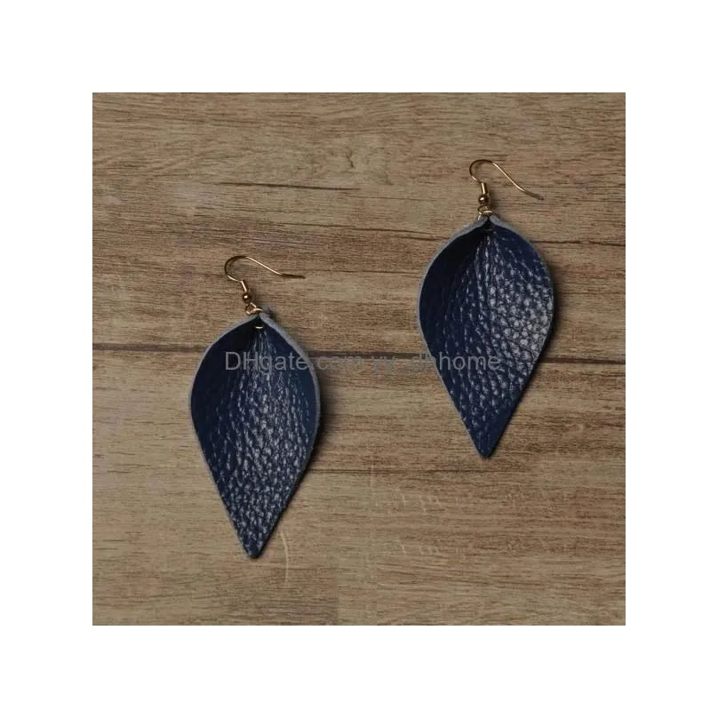 leather teardrop earring lightweight leaf earrings petal drop earrings for women girls fashion accessories valentines day gifts