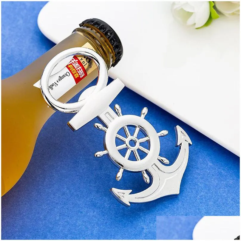 beer bottle opener sliver color ship anchor shape bottles openers personalized wedding favors giveaways gift creative 3 4lt l1