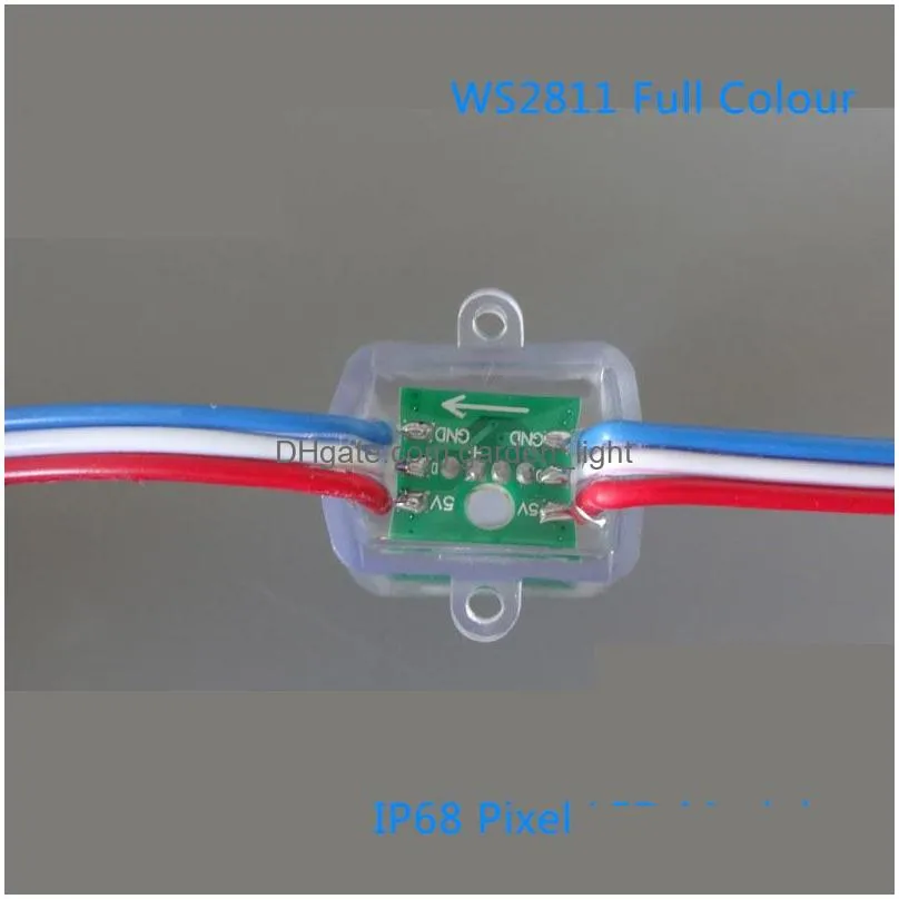 dc5v 12v ws2811 pixel light rgb full color square diffused digital led pixel module string ip68 waterproof individually addressable