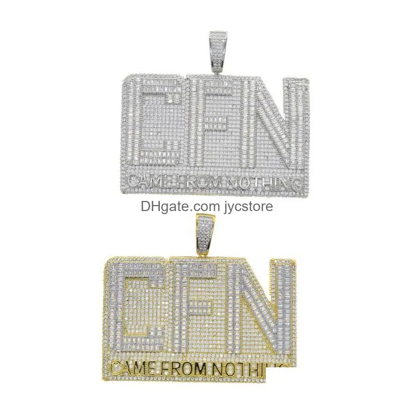 chains iced out sparking cubic zirconia letter came from not thing pendant personality trendy fashion hip hop 5a cz cfn charm necklace