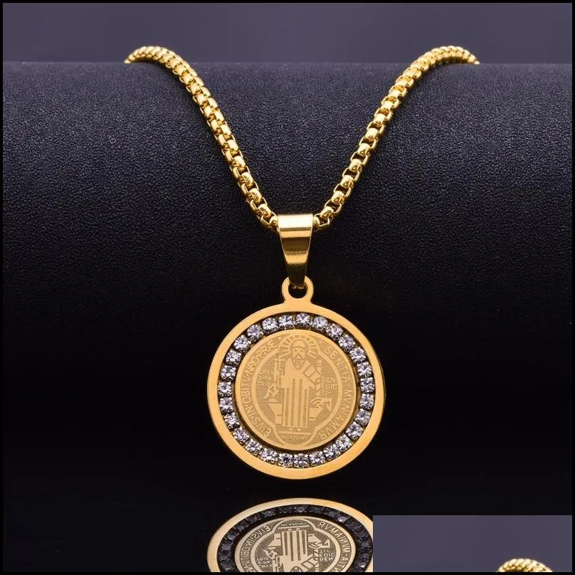 luxury designer jewelry necklace stainless steel pendant diamonds gold round mens pendants necklaces