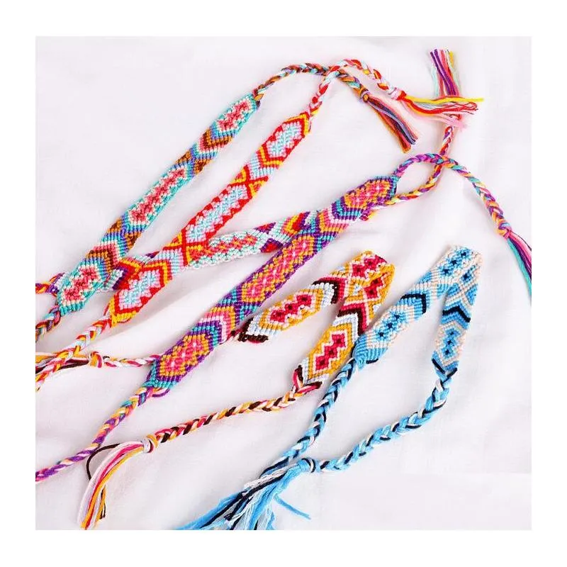 vintage bohemian 1.4cm width braided cotton rope cuff friendship bracelet anklet bracelets summer jewelry